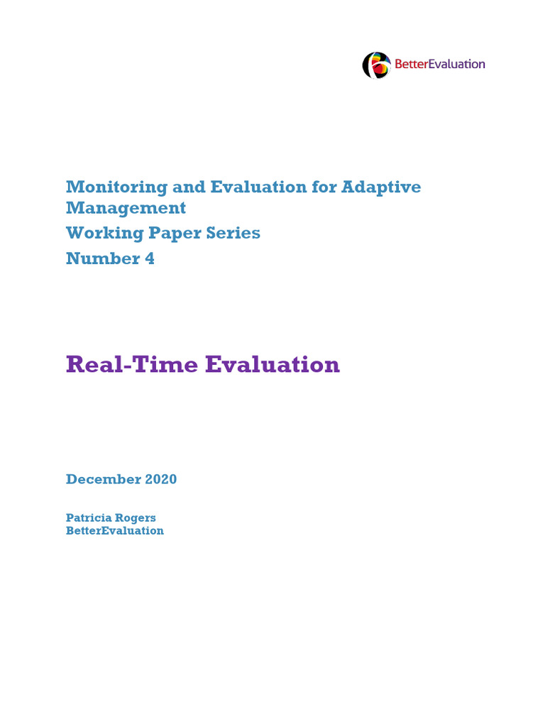 1178 Real Time Evaluation Paper Dec 2020 Final | PDF | Evaluation ...