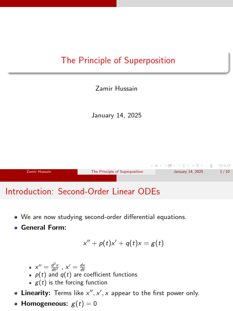 The Principle of Superposition | PDF | Ordinary Differential Equation ...