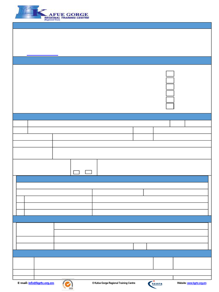 Cp-tr-01 f18 Kgrtc Application Form Copperbelt Campus (2) | PDF