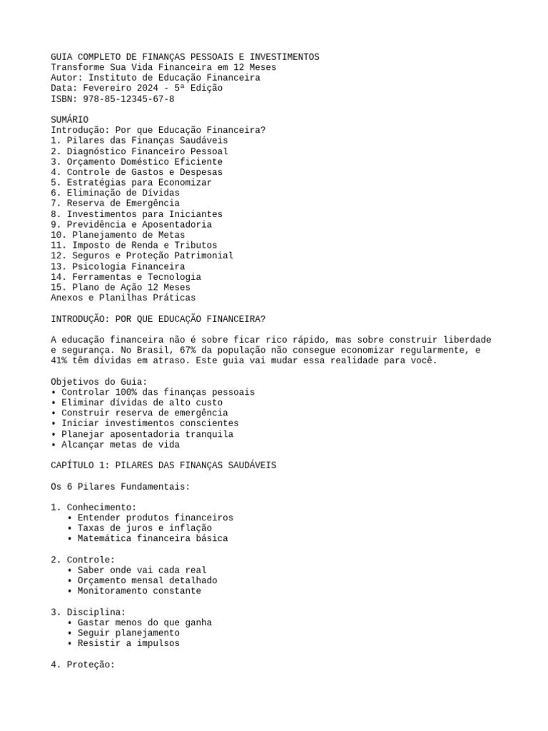 Deepseek Text 20260207 72c021 | PDF | Renda fixa | Finanças pessoais