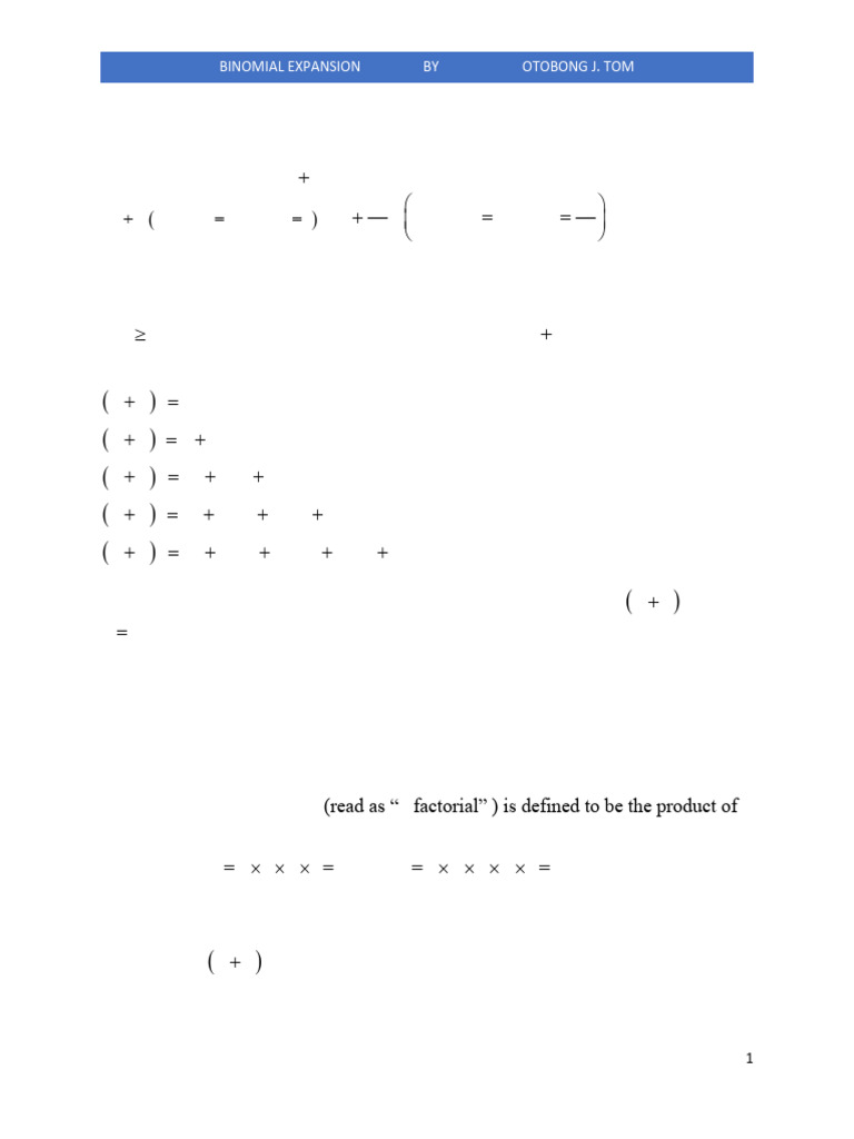 Binomial Expansions | PDF | Mathematical Concepts | Combinatorics