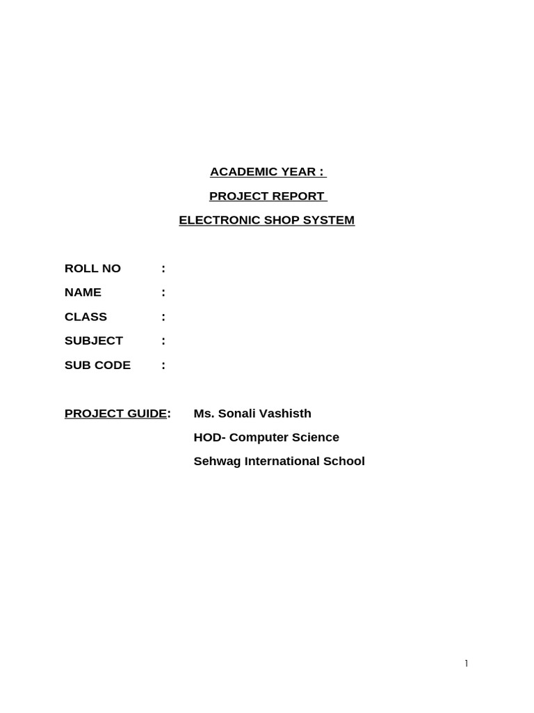 Class 12 - ELECTRONIC SHOP SYSTEM | PDF | Software Testing | System