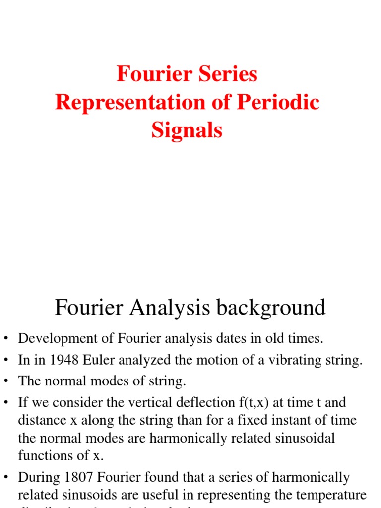 Fourier Series Representation of Periodic Signals | PDF | Teaching ...