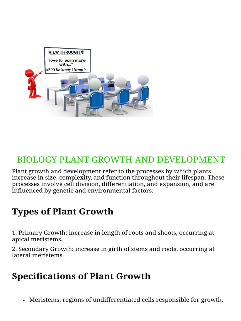 VIEW THROUGH Biology Plant Growth Development | PDF | Seed | Seedling