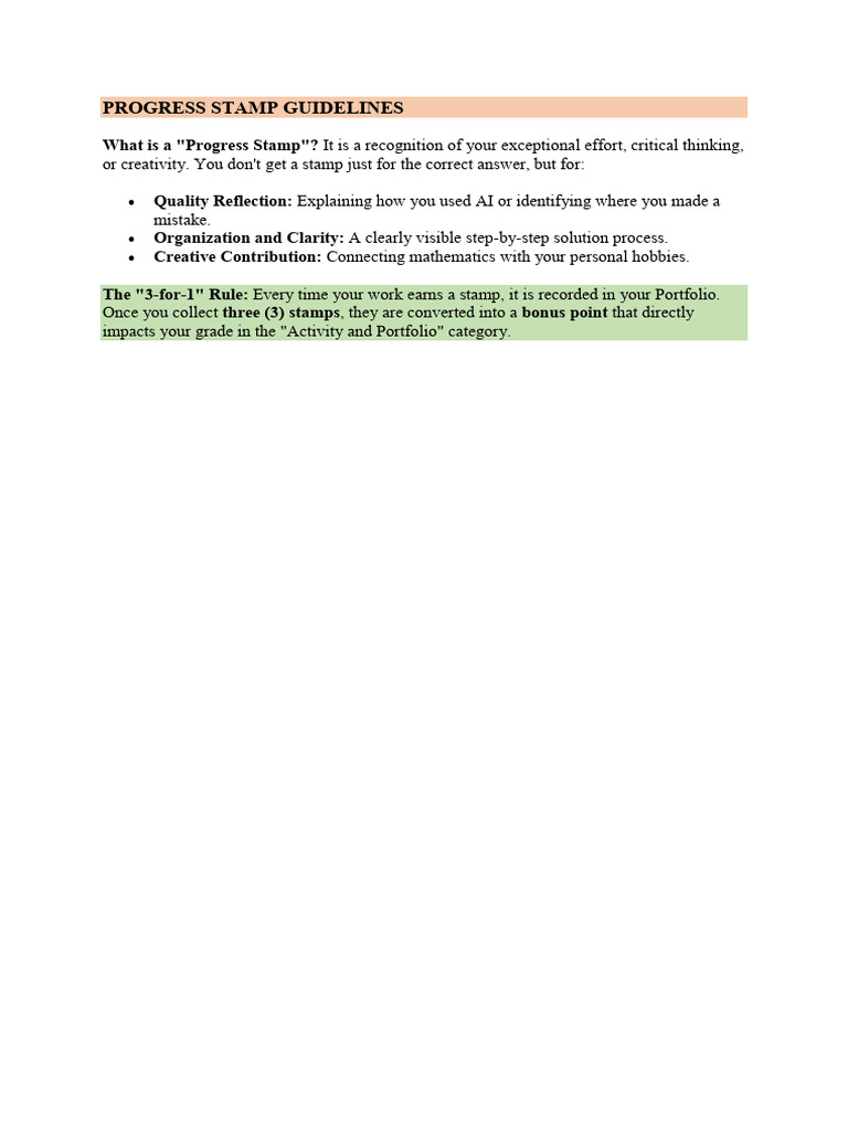 Progress Stamp Guidelines | PDF