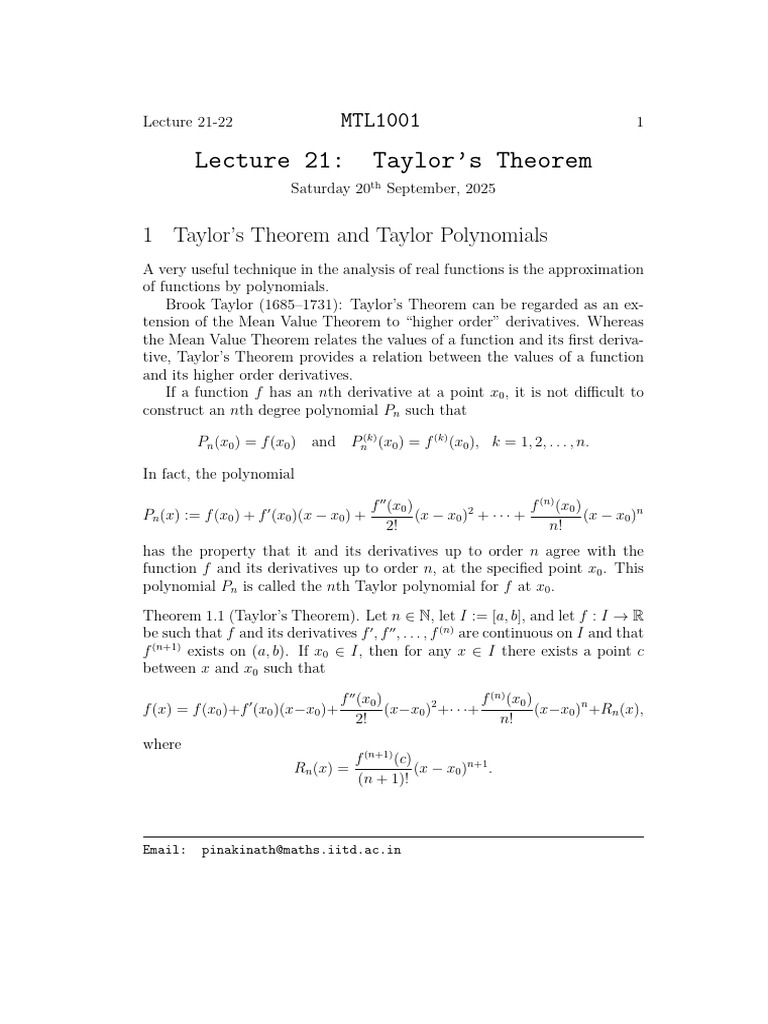 Lectures (21 22) 2 | PDF | Mathematics | Mathematical Analysis
