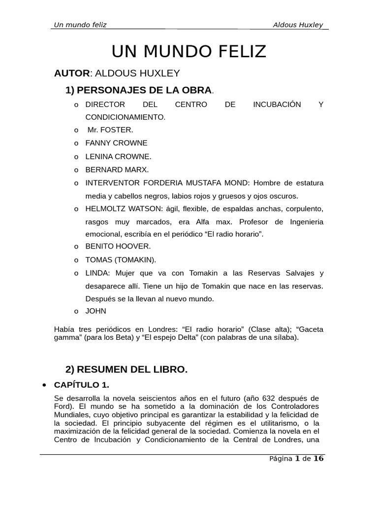 Un Mundo Feliz | PDF