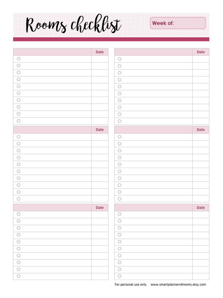 USLetter_RoomChecklist | PDF