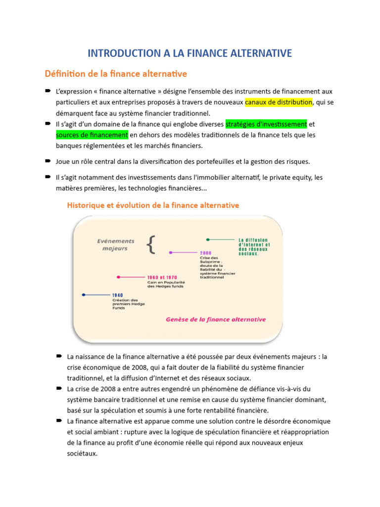 Elaa Résumé Alternative Investment | PDF | Gestion alternative ...