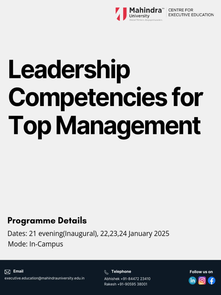 Leadership Competencies For Top Management | PDF | Leadership