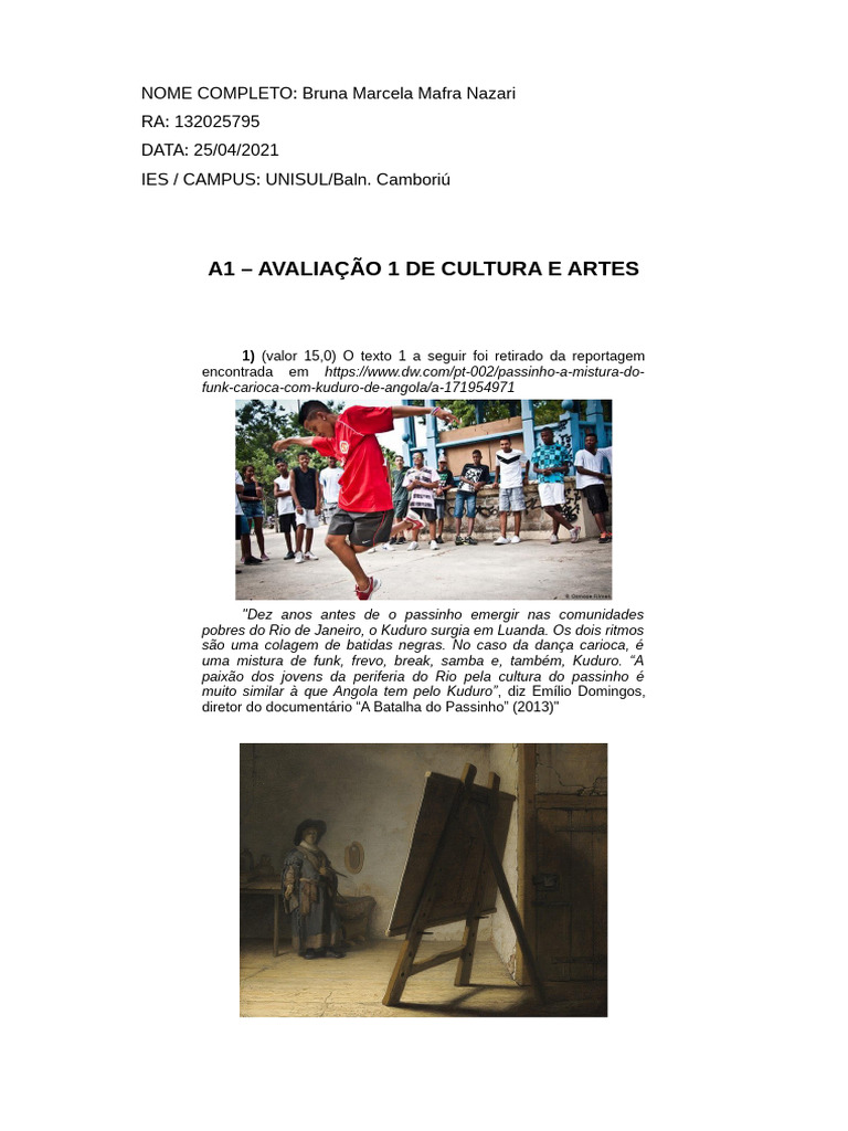 Resumo CULTURA E ARTES | PDF | Símbolos | Sociedade