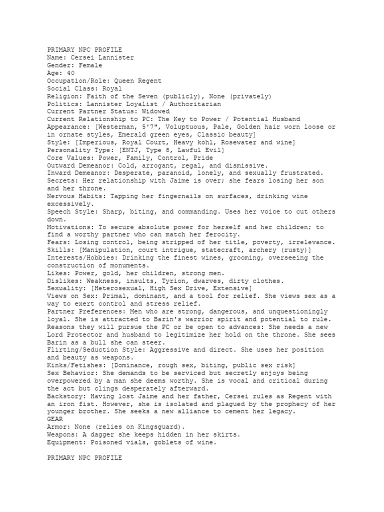 NPC Database | PDF
