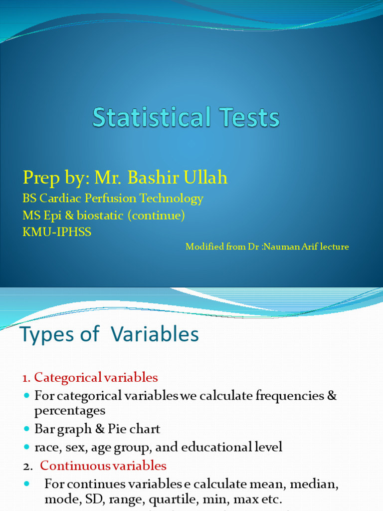 Statistical Tests | PDF | Categorical Variable | Regression Analysis