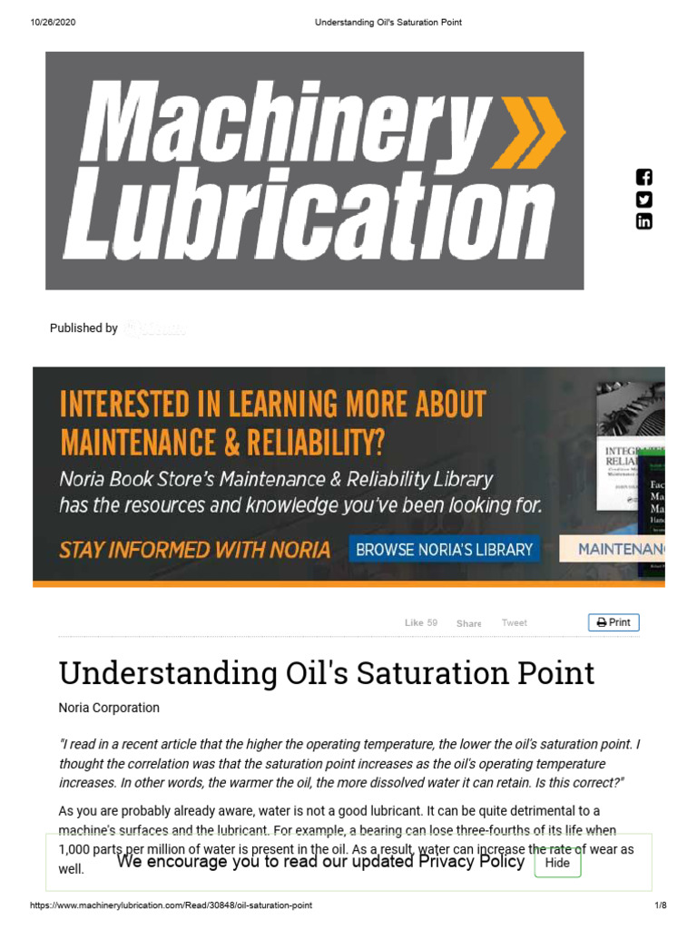Understanding Oil's Saturation Point | PDF | Lubricant | Water