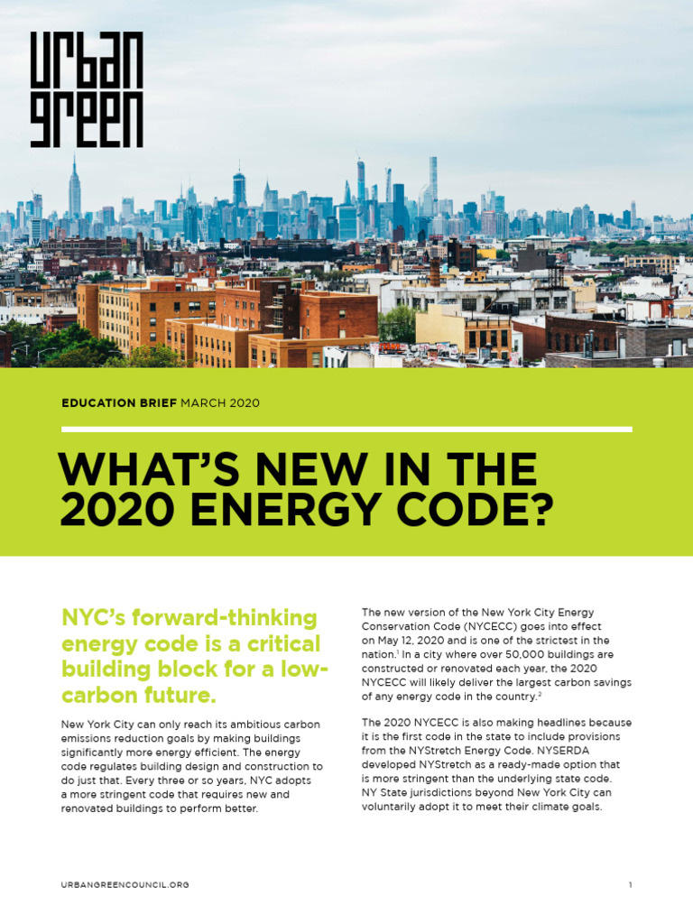 3.9.2020 NYC Energy Code Brief Urban Green | PDF | Building Insulation ...