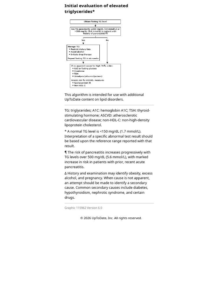 Initial Evaluation of Elevated Triglycerides | PDF
