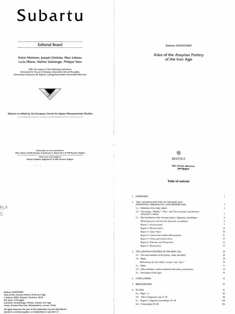 (Subartu 24) Stefano Anastasio-Atlas of The Assyrian Pottery of The ...