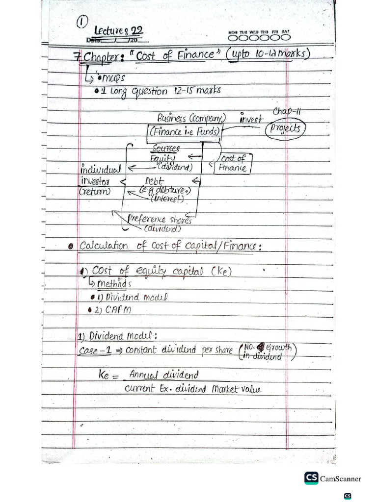 Chapter 7 Cost of Finance | PDF