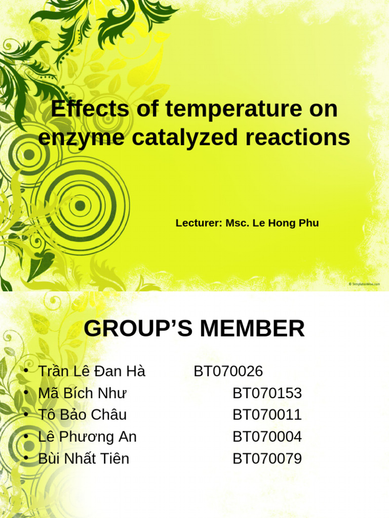 Effects of Temperature On Enzyme Catalyzed Reactions | PDF | Enzyme ...