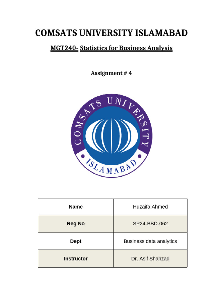Statistics Assignment # 4 | PDF | Statistics | Tests