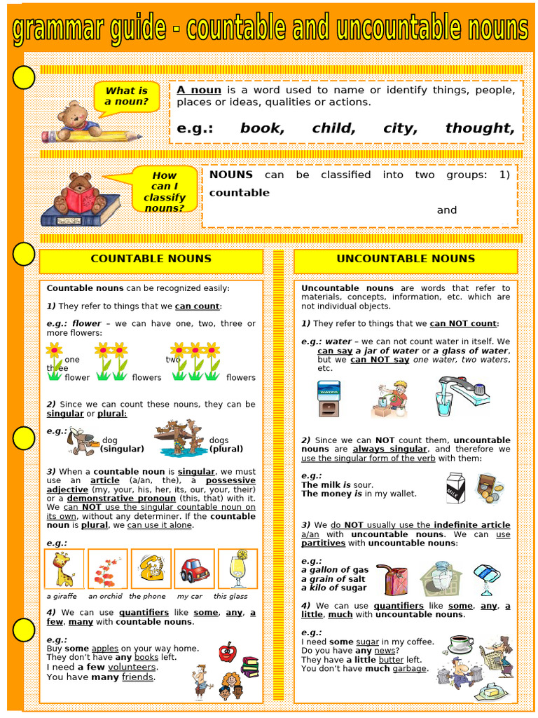 Countable and Uncountable 21 - WORKSHEET | PDF | Noun | Grammatical Number