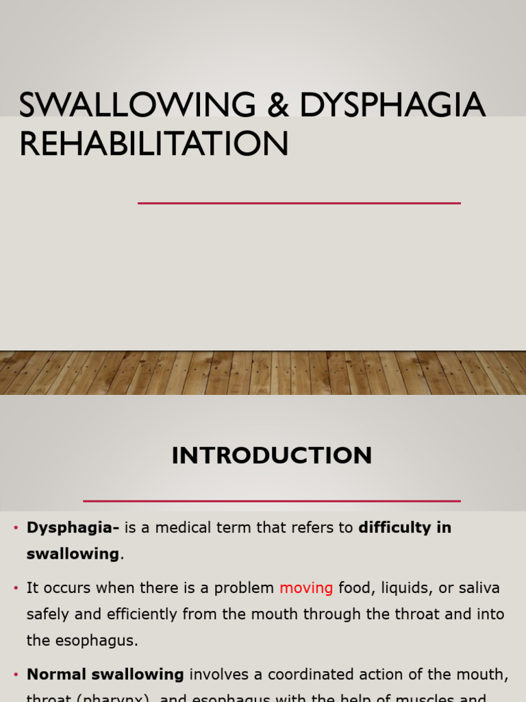Swallowing & Dysphagia Rehabilitation | PDF