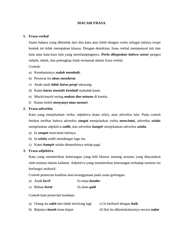 Macam Frasa | PDF