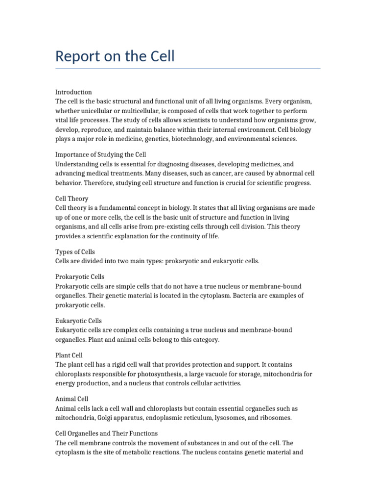 Cell Report 8 Pages English | PDF | Cell (Biology) | Organelle