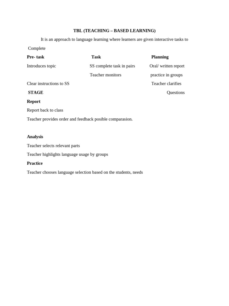 TBL (Teaching - Based Learning) | PDF