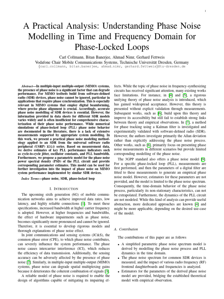 A Practical Analysis - Understanding Phase Noise Modelling in Time and ...