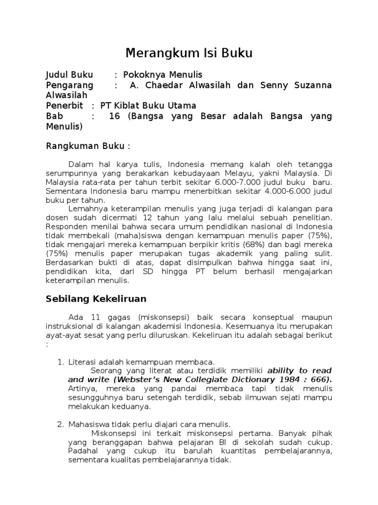 Langkah Langkah Merangkum Buku Masnurul