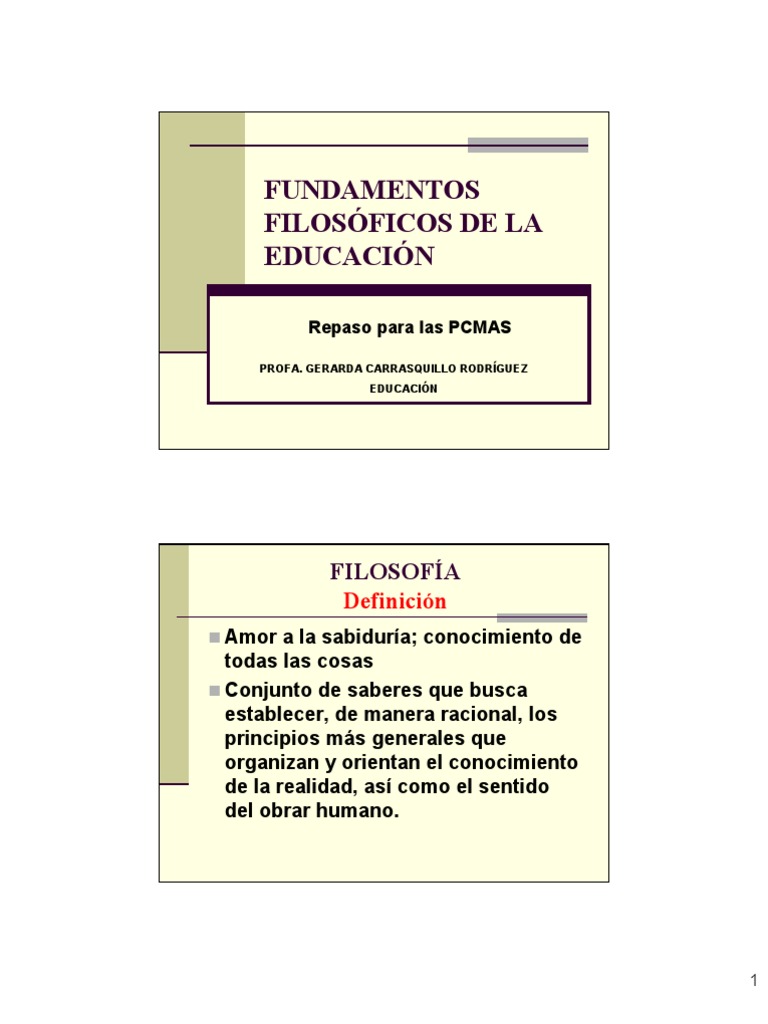 Fundamentos Filosóficos de la Educación | PDF | Realismo filosófico ...
