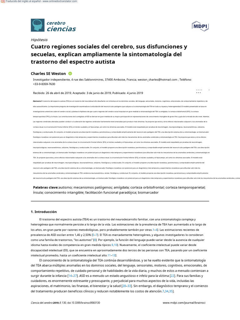 Paper Neuro Wos Español | PDF | Autismo | Amígdala