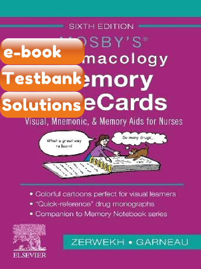 Testbank Mosbys Pharmacology Memory NoteCards Visual Mnemonic and ...