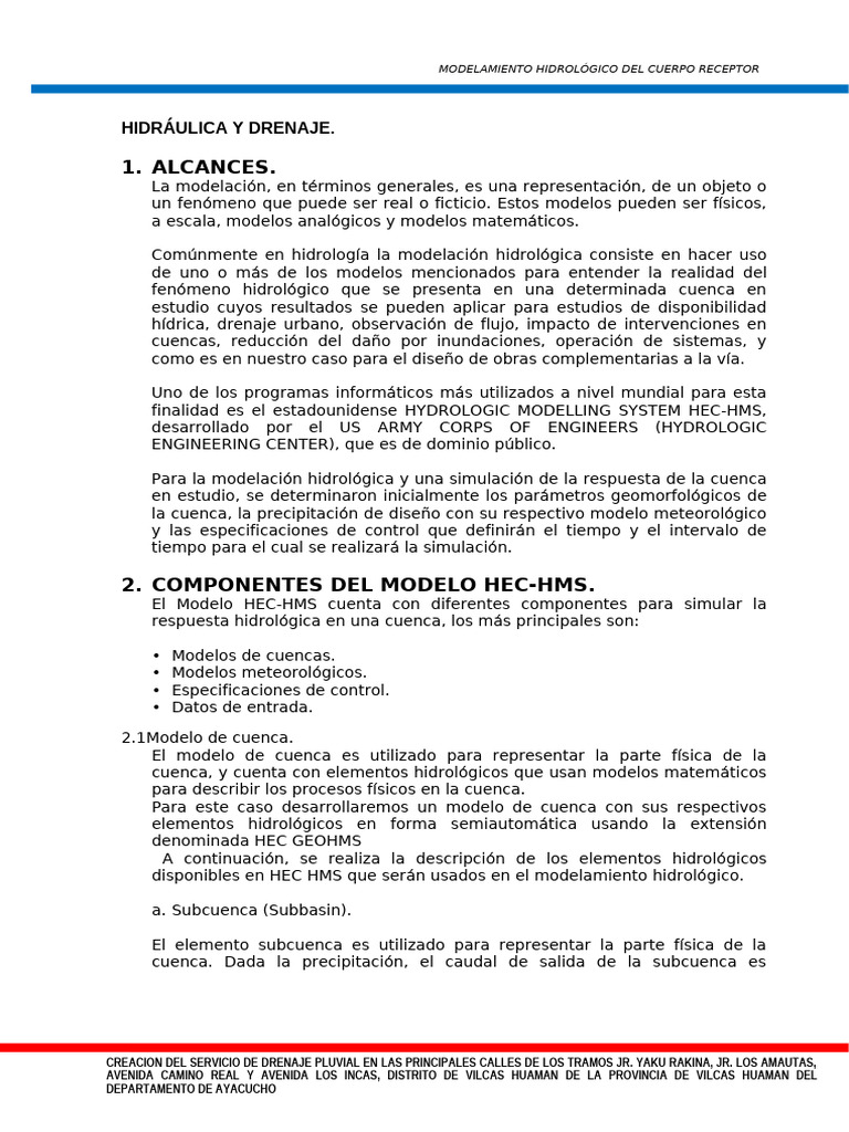 Estudio Hidrologio de Cuerpo Receptor | PDF | Sistema de información ...
