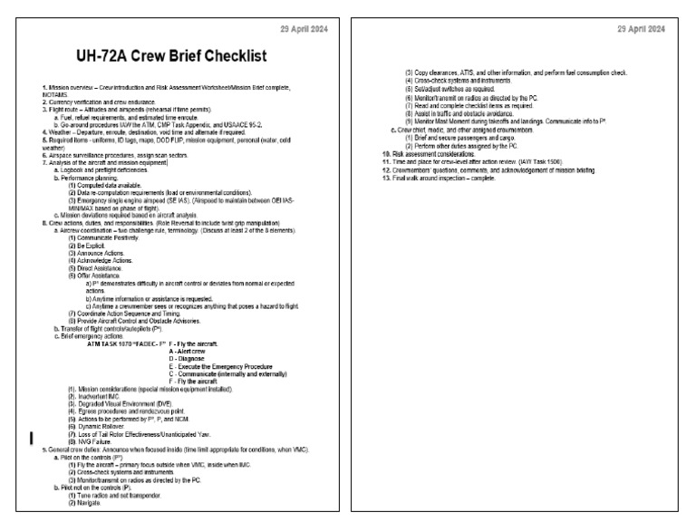 29 Apr 24 Crew Brief Printable | PDF