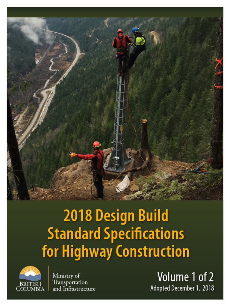 2018 Design Build Standard Specification Vol 1 | PDF | Concrete | Road ...