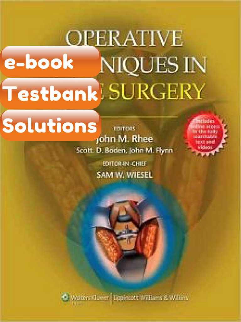 eBook & Testbank Operative Techniques in Spine Surgery | PDF | Surgery ...