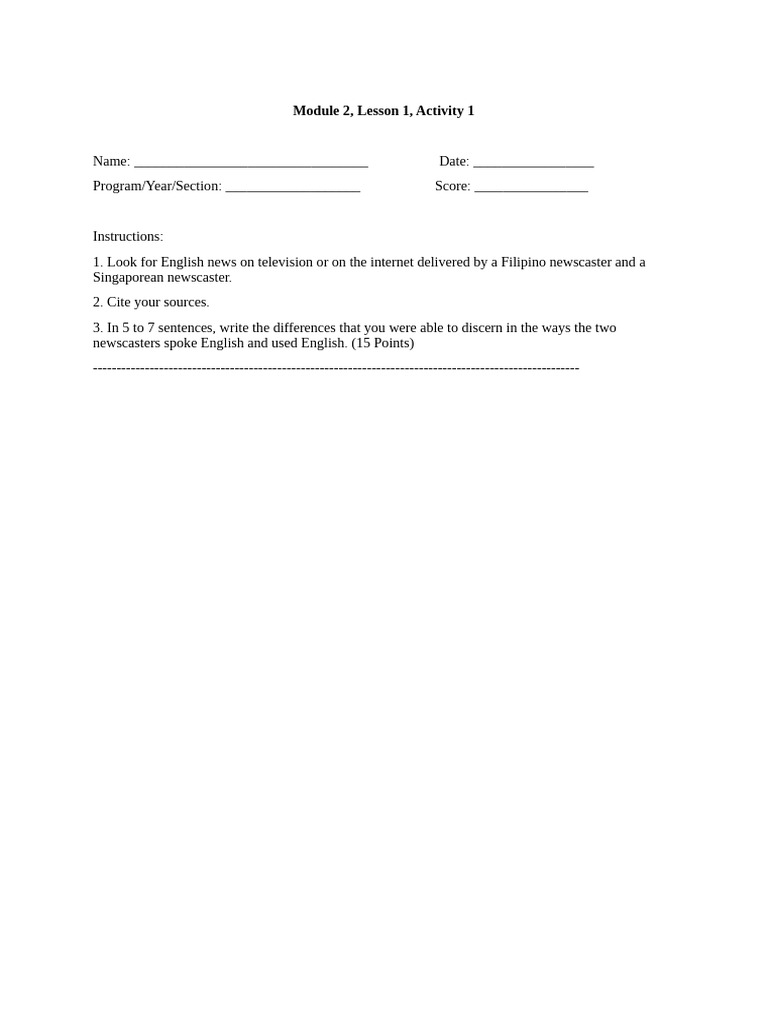 Module 2 ACTIVITIESSS | PDF | Human Communication