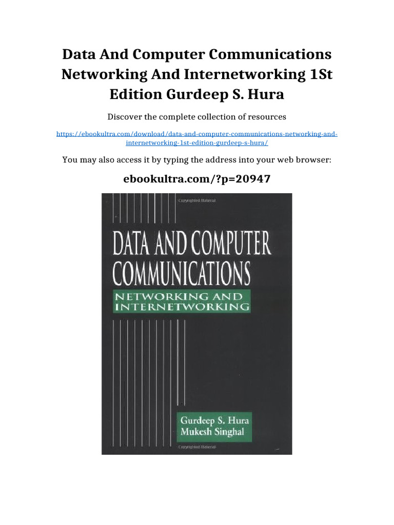 Data and computer communications networking and internetworking 1st ...