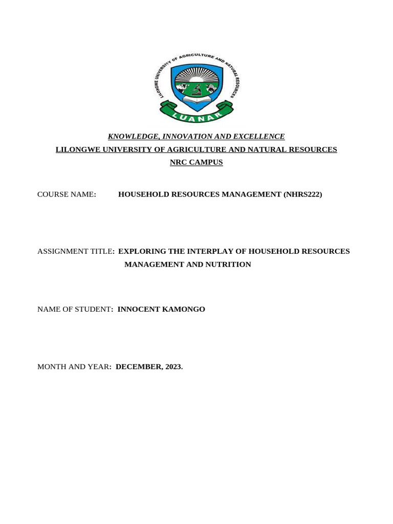 Innocent Kamongo (Sem 4) - 1781 | PDF | Nutrition | Diet & Nutrition
