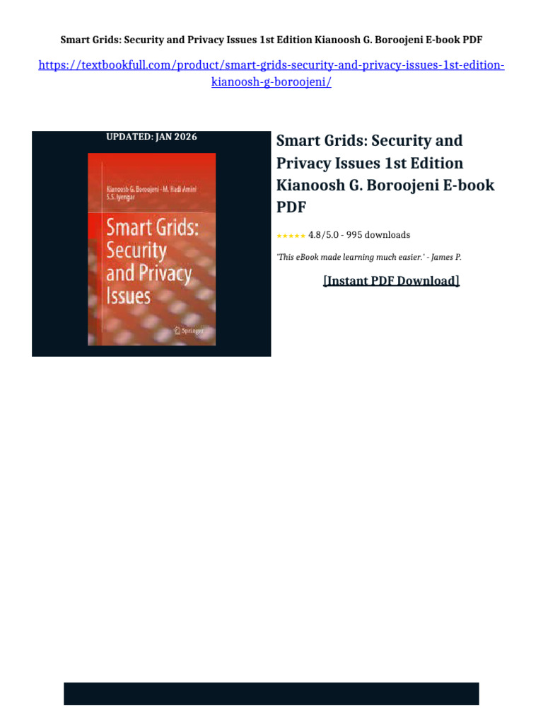 Smart Grids: Security and Privacy Issues 1st Edition Kianoosh G ...