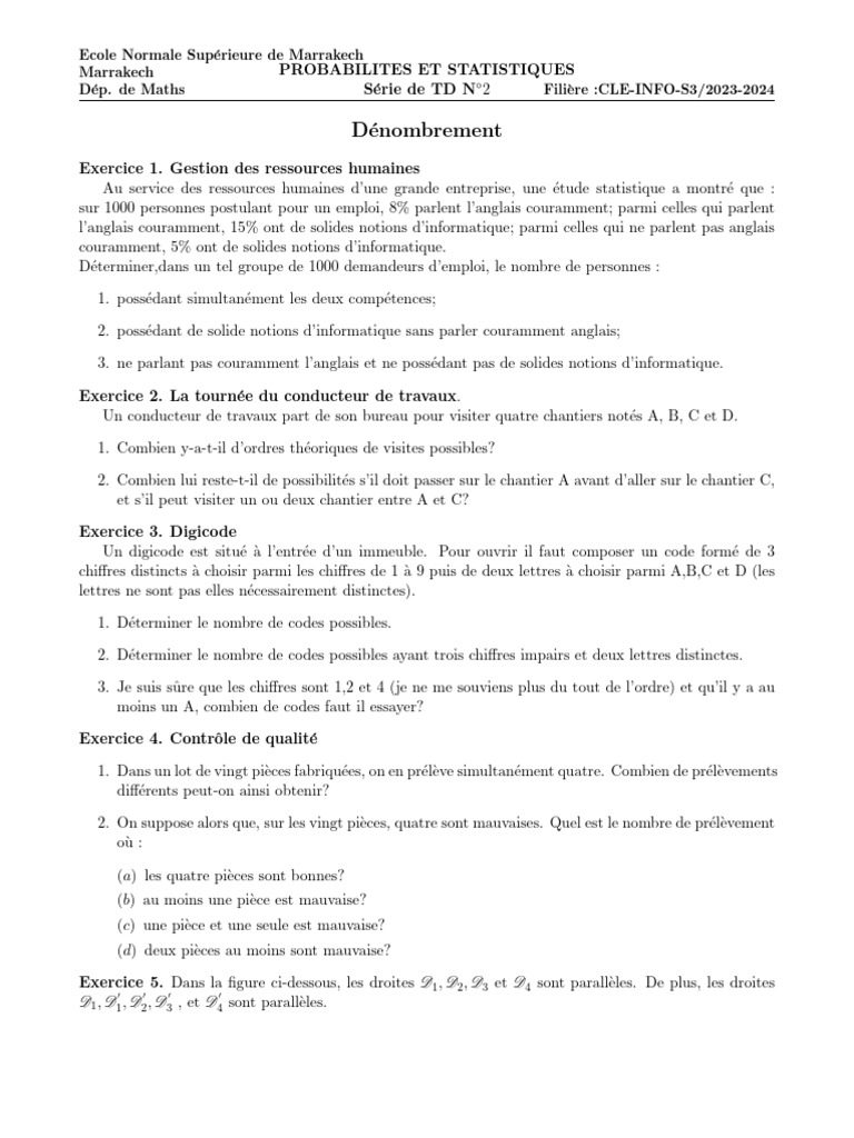 TD 2 | PDF | Mathématiques
