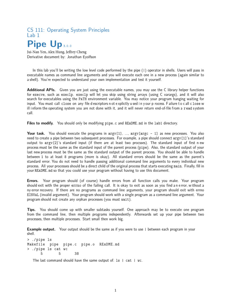 CS111 Lab 1 | PDF | Operating System Technology | Computer Science