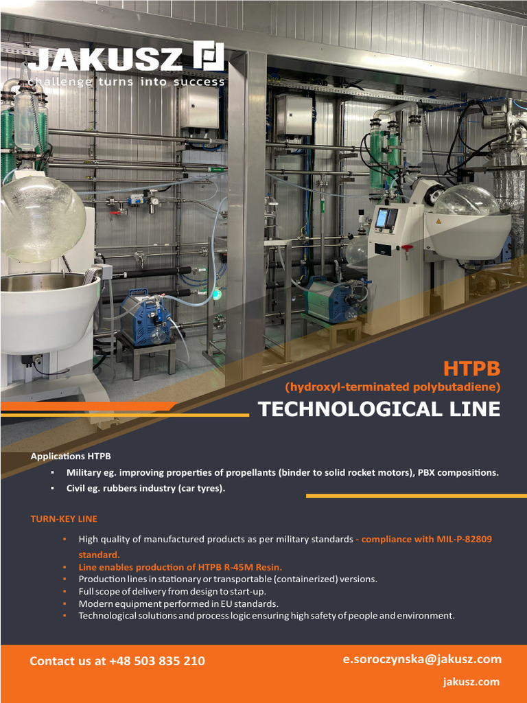 HTPB Technological Line | PDF | Materials | Chemical Substances