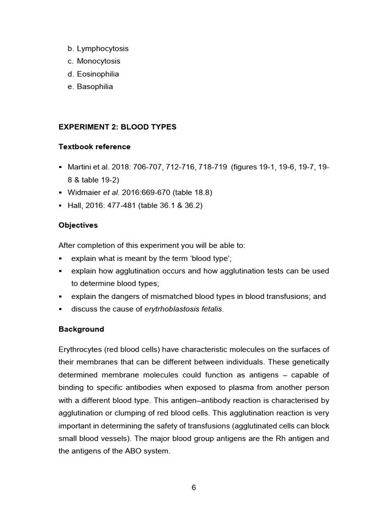 Blood Physiology Practical Notes | PDF | Blood Type | Anatomy