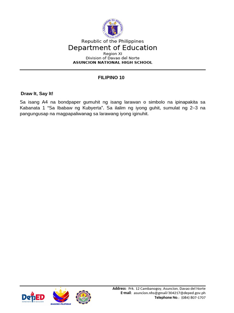 1learning Task Filipino 10 | PDF