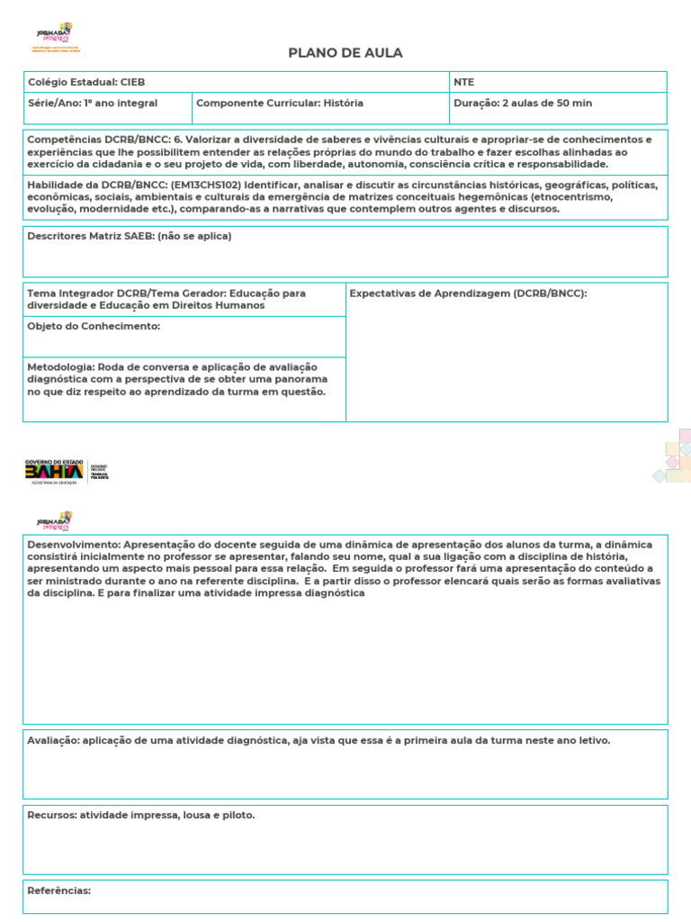 01 - Plano de Aula 2026 - Aula Inaugural | PDF