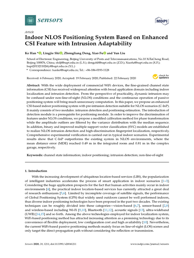Indoor NLOS Positioning System Based On Enhanced | PDF ...