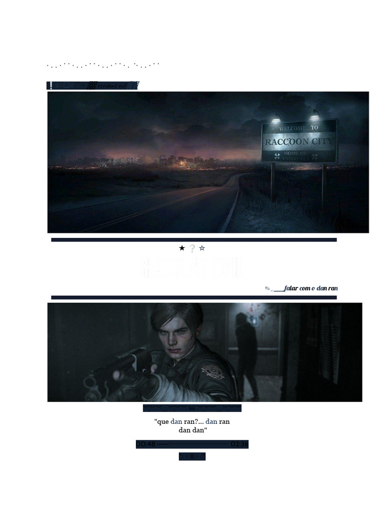 ! Script de Resident Evil . | PDF | Roupas | Unha